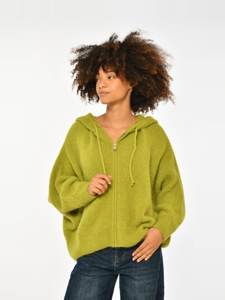 Chill – Pull à capuche en maille alpaga – Biscotto