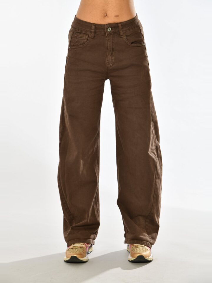Isaya pantalon ballon en coton choco