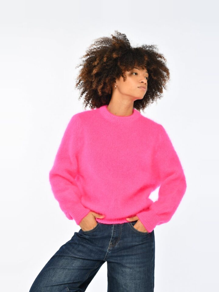 Sœur – Pull col rond – Fuchsia